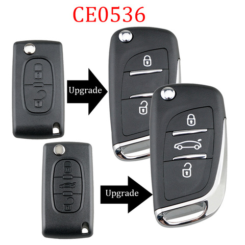 3 Buttons Car Flip Remote Key Shell Key Case CE0536 for PEUGEOT