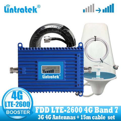 lintratek 4G LTE 2600 mhz Mobile Phone Signal Amplifier 70dB  4G Internet Cell Phone Cellular Booster Repeater 3G 4G Antenna B7 ► Photo 1/6