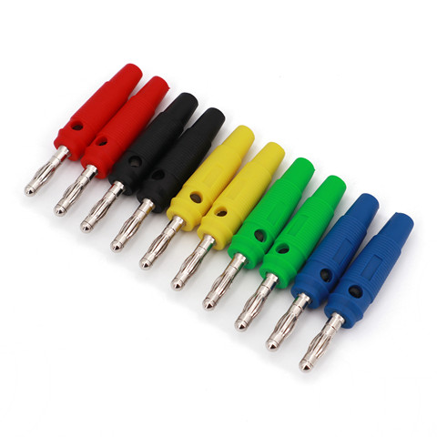 10Pcs Brass Side Stackable Screw Type 4mm Male Banana Plug Test Probe Connector ► Photo 1/6