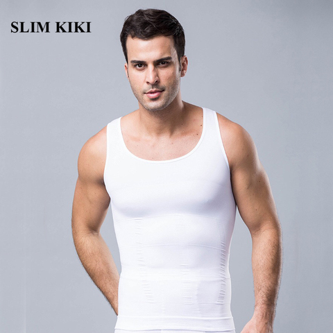 Men Compression Shirt Mens Slimming Body Shaper Abs Abdomen Vest