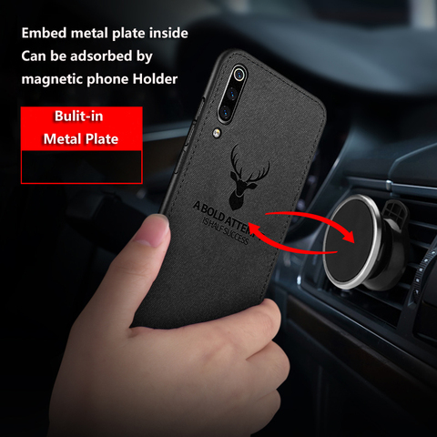 Cloth Texture Deer 3D Soft Magnetic Car Case For iphone 12 Magnet Plate Case For iphone 12 Pro Max，For iphone12 Mini Silicone ► Photo 1/6