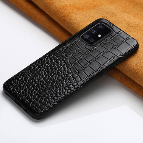Genuine Leather Phone Cover Case for Samsung Galaxy A50 A70 A71 A51 2022 A21S S20 Ultra S20 FE S8 S9 S10 Plus Note 20 10 9 M31 ► Photo 1/6