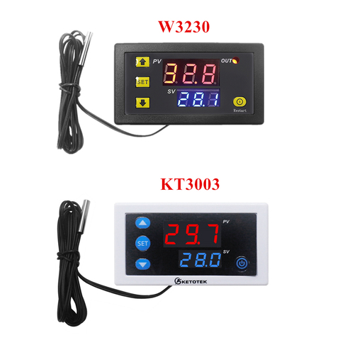 KT3003 Digital Thermostat 12V 24V 110V 220V Temperature Controller Regulator Heating Cooling Control Switch Relay Output ► Photo 1/6