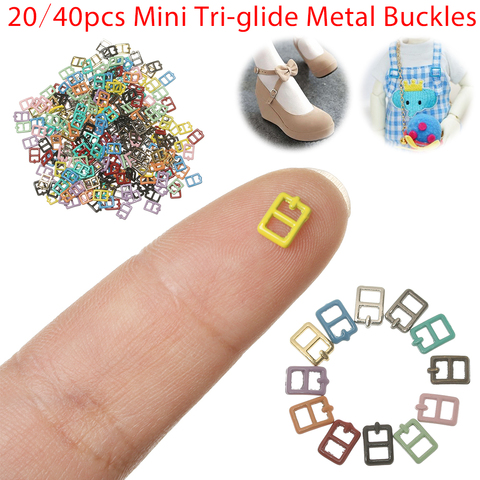 20Pcs Mini Tri-glide Metal Buckles 2.5mm for 1/6 Doll Ultra-small Belt Buckle DIY Doll Clothes Buttons Shoes Bags Accessories ► Photo 1/6