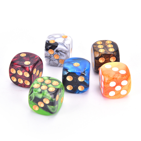 10pcs/set Round Corner Dice 6 Sided 16mm Dice Playing Table Bar Game Cubes KTV Entertainment Digital Dices ► Photo 1/6