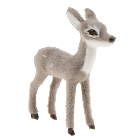 Standing Simulation Polyethylene Small Deer Reindeer Xmas Home Decor Gray ► Photo 1/6