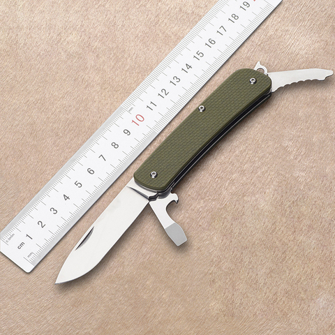 Mack Walker WA721 Pocket Folding Knife 12c27 Blade G10 Handle with Belt Cutter Bottle Opener Window Breaker ► Photo 1/5