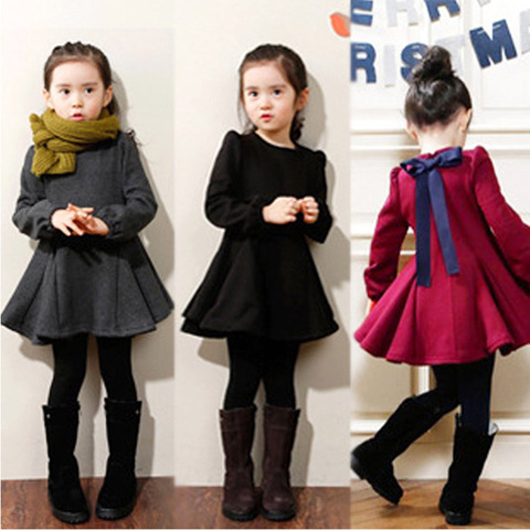 2022 Autumn winter Thick with velvet girls dress thickening Pure cotton  Fashion Lotus leaf edge kids Dresses Children clothes - Price history &  Review