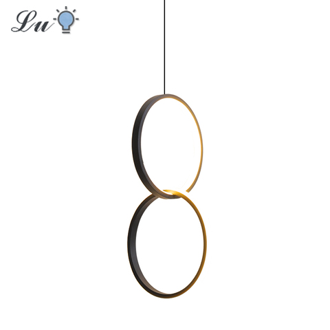 Ring Pendant Lights Bedroom Parlor Hanging Lamp Indoor Lighting Bedside Hanglamp Restaurant Bar White/Black LED Pendant Lamps ► Photo 1/6