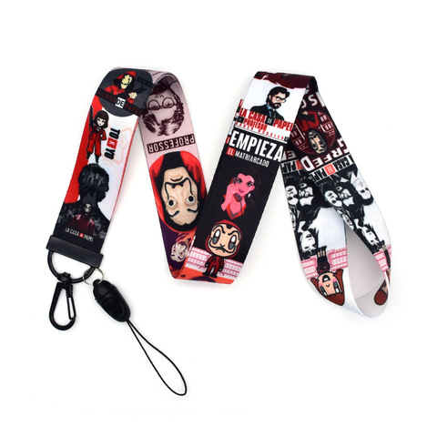 La Casa De Papel Lanyard Keychains Money Heist The House of Paper Mobile Phone Rope ID Lanyards Key Lanyard Neck Straps Jewelry ► Photo 1/6
