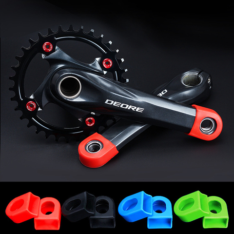 2PCS Silicone Bicycle Crank Cover Carbon Fiber Fixed Gear Pedal Crank Case Cycling Protector Cap MTB Mountain Bike Accessories ► Photo 1/6