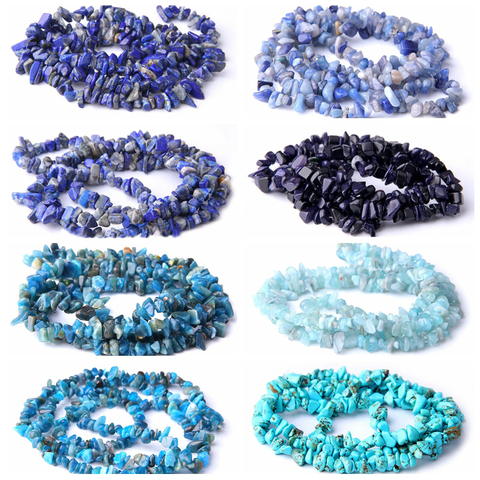 5-8mm Natural blue Jaspers gem stone beads lapis lazuli sodalite turquoises apatite aquamarines Chip Stone Beads jewelry making ► Photo 1/6