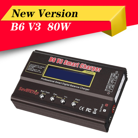 High  Quality  Charger B6 V3 80W 6A Lipo Battery Balance Charger Discharger Upgrade Version with Charging Cables without adapter ► Photo 1/6