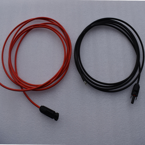 1 Pair 13AWG Semi Solar Panel Connection Extension Cable with Male Female Connector Black Plus Red ► Photo 1/6