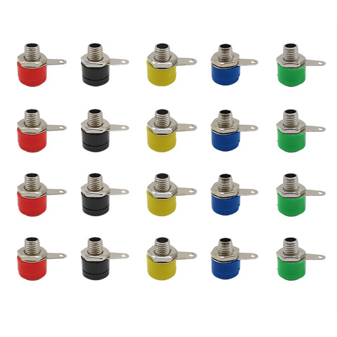 10PCS/lot 5 Color 4mm Banana Binding Post 4mm Banana Female Socket Plug Adapter DIY Red Black Green Yellow Blue ► Photo 1/4