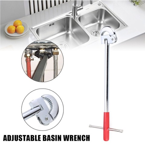 12Inch Portable Manual Sink Bathtub Faucet Telescopic Wrench Basin Wrench Household T-shaped Adjustable Repair Tool ► Photo 1/6