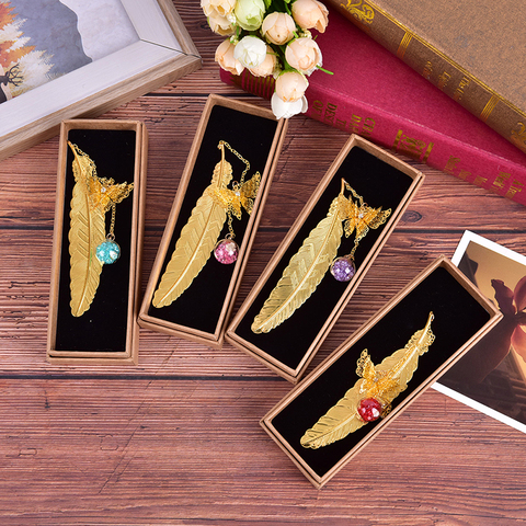 1PC Retro Vintage Bookmark Design Of Feather/Butterfly Creative Metal Bookmarks Promotional Gift Stationery Film Book Mark ► Photo 1/6