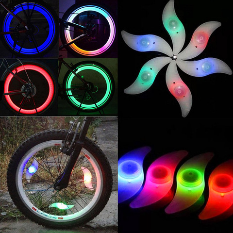 Bike Wheel Spokes Wire Tire Safety LED Flash Lamp