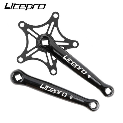 Litepro Crank Chainwheel Bicycle Crankset Folding Bike Ultralight 366g Square Hole Aluminum Alloy Crank 130BCD ► Photo 1/6