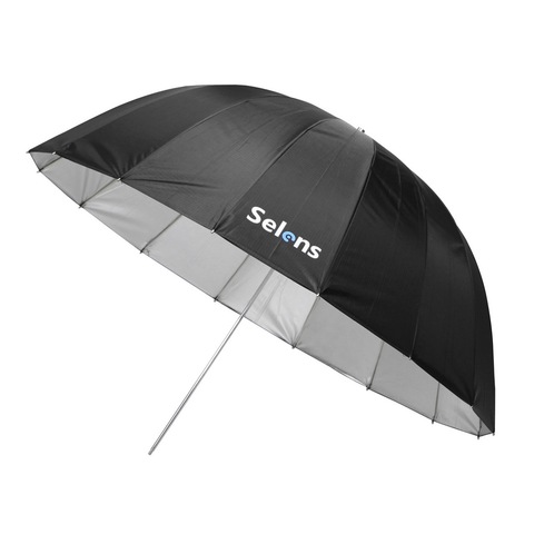 Selens 105cm 130cm 165cm Parabolic Reflective Umbrella Silver Color for Speedlite Studio Flash Indirect Lighting w/ Carrying Bag ► Photo 1/6