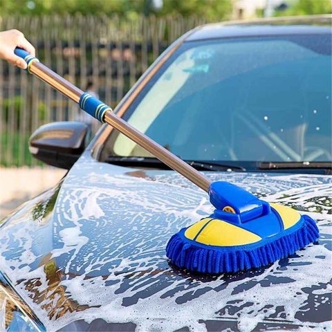 Car Washing Mop Telescopic Long Handle Car Cleaning Brushes Mop Adjustable  Window Glass Cleaning Brush for Car RV Truck Washing