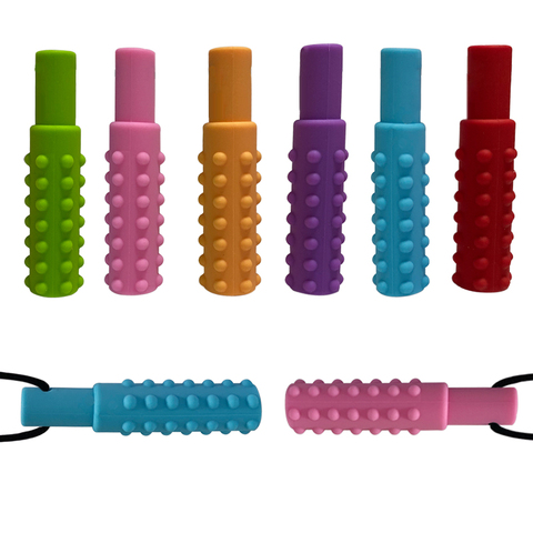 Baby Silicone Teether Kids Chew Necklace Sensory Chewy Pendant Oral Motor Toys Therapy Tools for Autism ADHD chidren's goods ► Photo 1/5