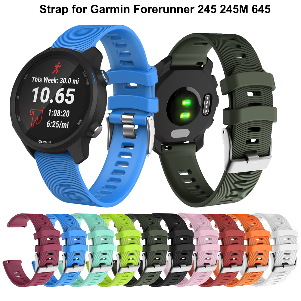 incompleet mild Steken 20mm Soft Silicone Watchband Strap for Garmin Forerunner 245 245M 645  Vivoactive 3 Smart Bracelet Watch Band Colorful Wristband - Price history &  Review | AliExpress Seller - Shop5369123 Store | Alitools.io