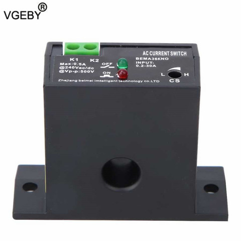 0.2-30A 40-400Hz Sensing Switch Flameproof Adjustable Current 0.5A12-240VAC/DC Self-Powered Sensing Switch Normally Open/Close ► Photo 1/6