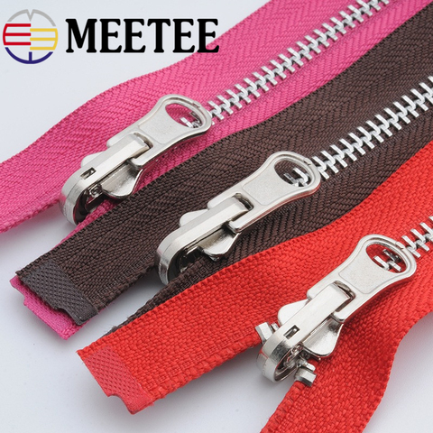 Meetee 5# Metal Zipper Open-end Double-sided Slider Pull Zippers Tailor DIY Coat  Jacket Clothing Sewing Craft Supply ► Photo 1/5