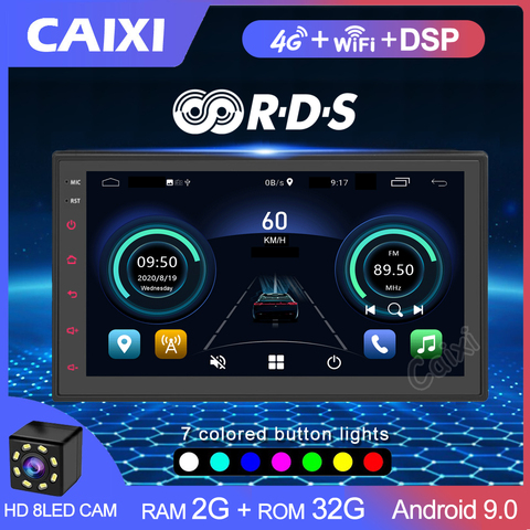 2 Din Android 9.0 2GB RAM Car Multimedia Video Player  2DIN  Universal Radio GPS For Toyota   Nissan Volkswagen Hyundai Kia LADA ► Photo 1/6
