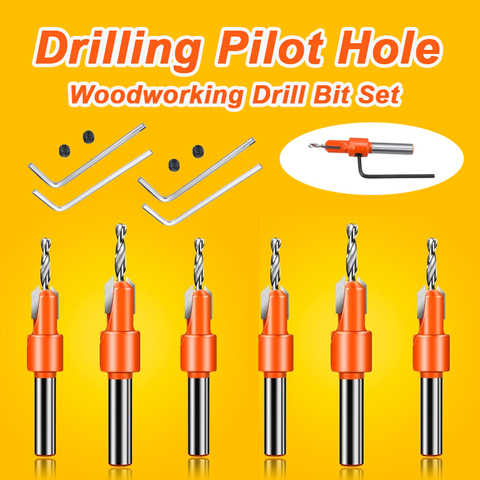 HSS Countersink Drill Bit Screw Woodworking Chamfer Tool Quick Change Wood Hole Drills Bit round Shank Timber plastic Working ► Photo 1/6