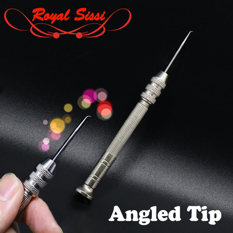 RoyalSissi 1pcs sharp angled needle fly tying bodkin professional fly tying tools curvedtip stainless bodkin for dedicate gluing ► Photo 1/6