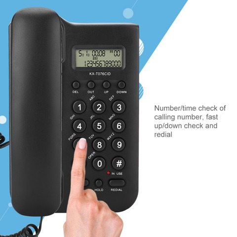 Wired Desktop Wall Phone Call ID Landline Telephone Wholesale Home Office Hotel Without Battery Bring Power Display Fixed Phone ► Photo 1/5
