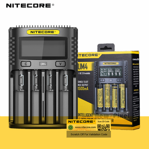 NITECORE UMS4 UM4 UMS2 UM2 SC4 Intelligent QC Charger For 18650 16340 21700 20700 22650 26500 18350 aa aaa Battery Charger ► Photo 1/6