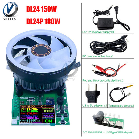 DL24 DL24P 2.4 Inch DC USB Tester Electronic Load Battery Tester 150W 180W Discharge Charge Power Meter Supply Detector Meter ► Photo 1/6