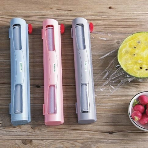 Food Wrap Dispenser/Cutter, Kitchen Tool Foil Cling Film Wrap Dispenser Plastic Sharp Cutter Storage Holder ► Photo 1/6