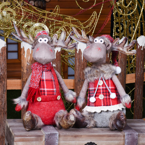 Christmas Decoration for Tree New Year Gift Reindeer Dolls Xmas Home Decoration Christmas Good Retractable Xmas Figurines ► Photo 1/6