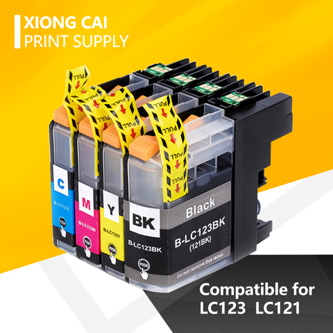 compatible ink cartridges for Brother LC 123 MFC J4410DW J4510DW J870DW DCP J4110DW J132W J152W J552DW printer LC123 XL ► Photo 1/6