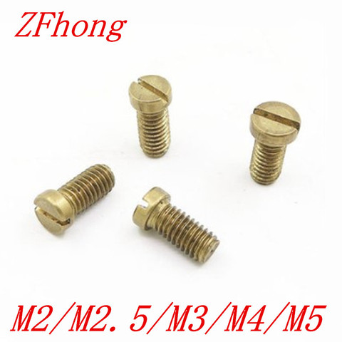 10-50PCS m1.2 m1.4 m1.6 M2 M2.5 M3 M4 M5 DIN84 Brass Slotted Cheese Head Screw Brass Screw Brass Bolt ► Photo 1/1