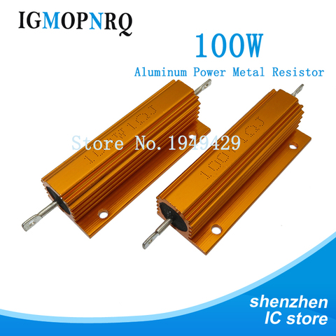 RX24 100W Aluminum Power Metal Shell Case Wirewound Resistor 0.01 ~ 100K 0.1 1 1.5 2 3 6 8 10 20 100 150 200 300 1K 10K 100k ohm ► Photo 1/6