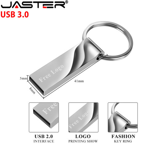 JASTER USB 3.0 Mini Flash Drives metal pendrive usb flash stick memory card 4GB 16GB 32GB флешка 64GB (Free logo ► Photo 1/6