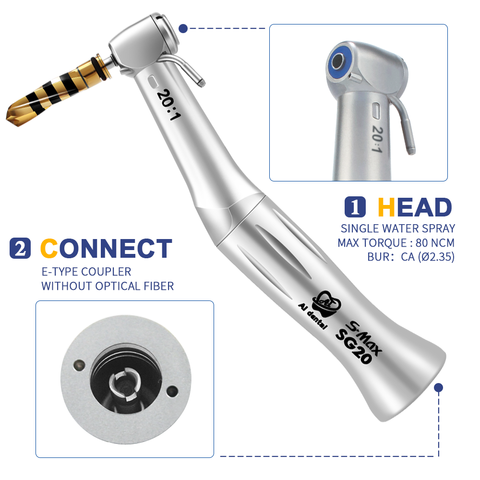Dental tooth SG20 implant handpiece 20:1 contra angle low speed push button chuck cartridge & middle shaft ► Photo 1/6
