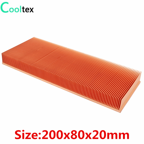 (high Power) Pure Copper Heatsink 200x80x20mm Skiving Fin Heat Sink Radiator For Electronic Chip LED Cooling Cooler ► Photo 1/6