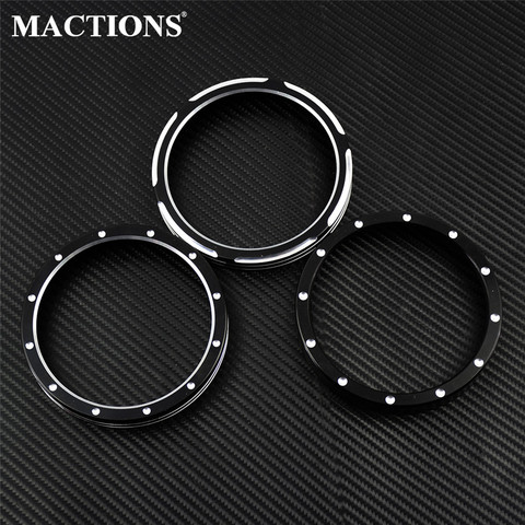 Motorcycle CNC Speedometer Trim Bezel Cover Cut Billet Black/Chrome For Harley Dyna Street Bob Low Rider Sportster 883 1200 XL ► Photo 1/6