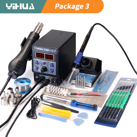 YIHUA 8786D Soldering iron Hot Air Soldering Station DIY Digital Rework Station Phone Repair BGA SMD Soldering Station ► Photo 1/6