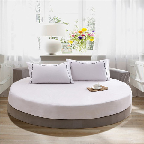 Hotel Round Bedding Fitted Bed sheet with Elastic band romantic Themed Hotel Round Mattress Cover Diameter 200cm-220cm ► Photo 1/6