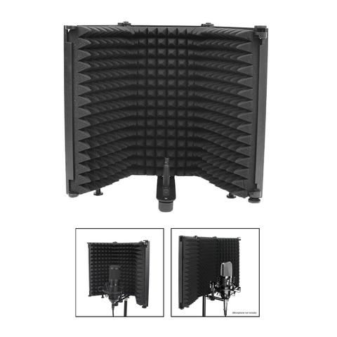 3 Panel Microphone Isolation Shield Acoustic Foams Panel Studio Recording Microphone Accessories Black 26x30cm ► Photo 1/6