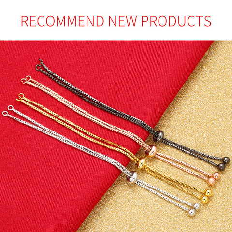 ZHUKOU 1.32x240mm Brass simple adjustable bracelet chain for handmade jewelry making diy bracelet chains accessories model:VL28 ► Photo 1/6