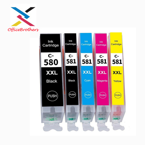 580XXL 581XXL Ink Cartridge Replacement for Canon PGI-580XXL CLI-581XXL PGI 580 XXL CLI 581 XXL 5-PACK PGBK/BK/C/M/Y ► Photo 1/4