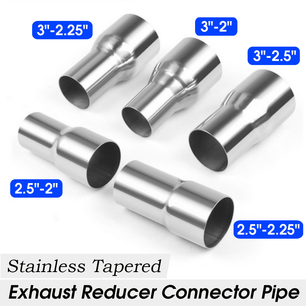 63MM TO 76MM Exhaust 2 Step Reducer Adapter Connector Tube Stainless Steel  Pipe Cone - AliExpress